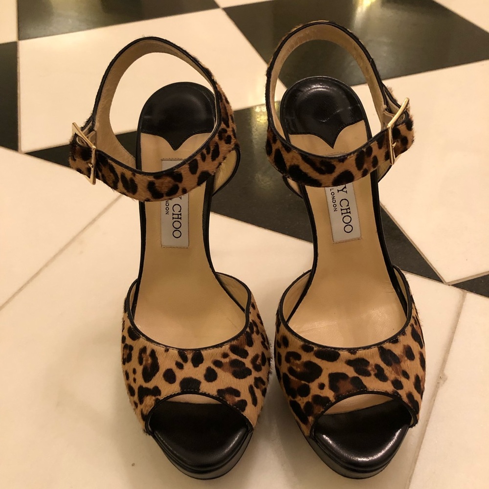 Jimmy Choo Leopard Linda Heels Size 40 US 10